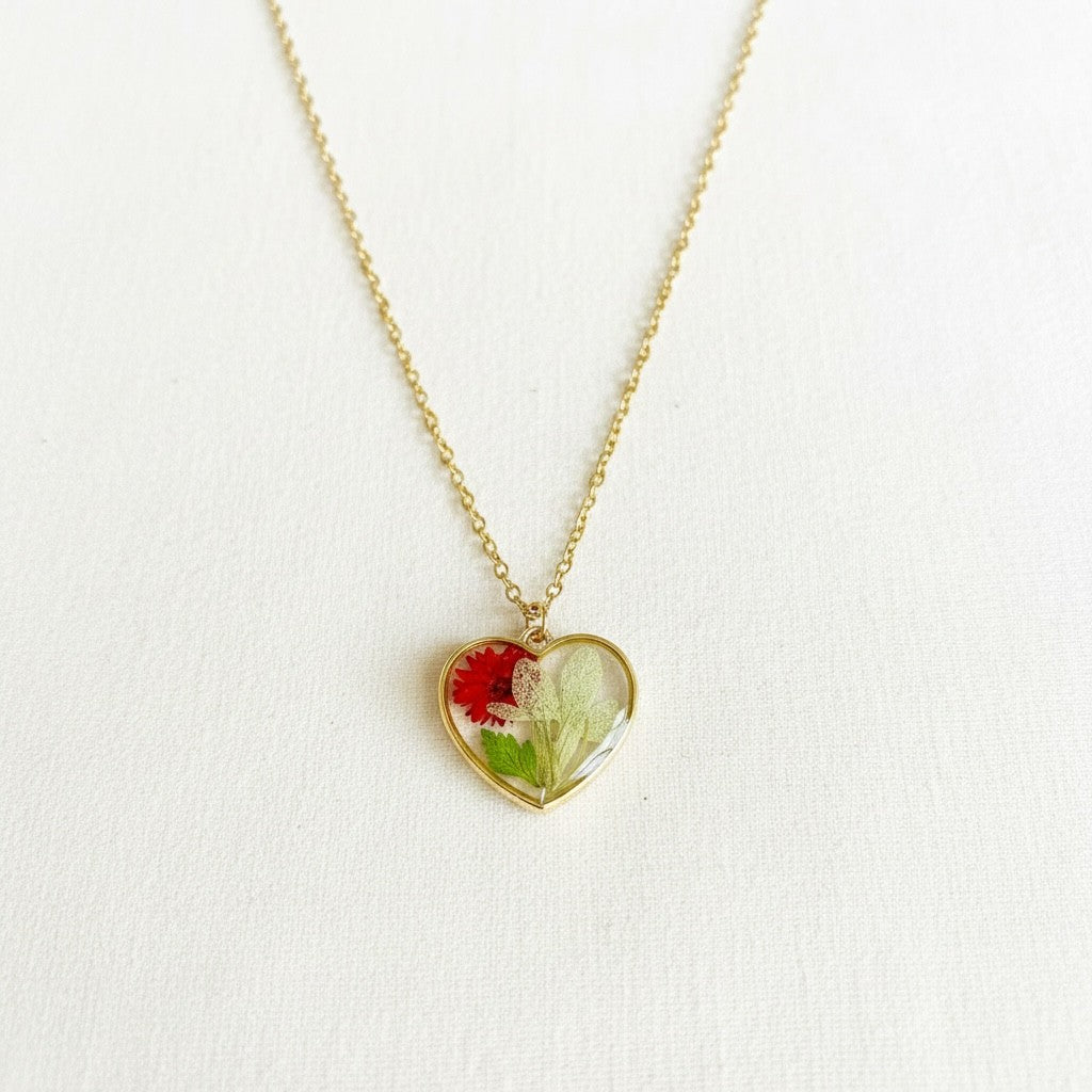 Botanical Resin Pendant Necklace