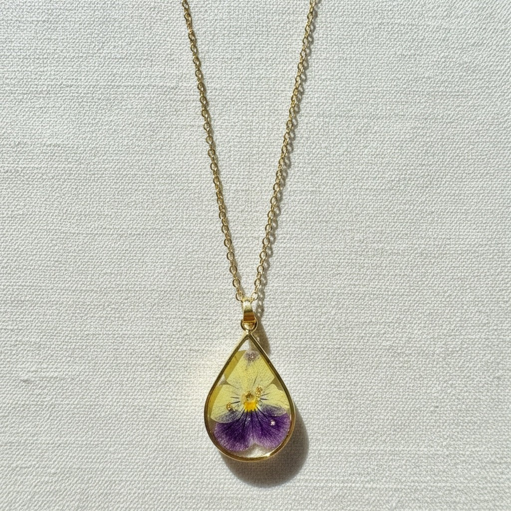 Botanical Resin Pendant Necklace