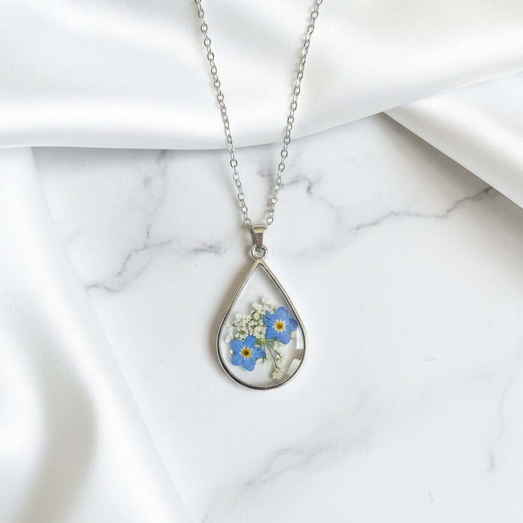Botanical Resin Pendant Necklace