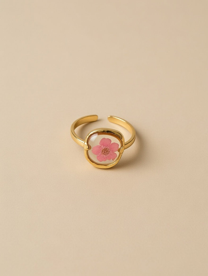 Bloom Grace Adjustable Ring (Real Pressed Flower)