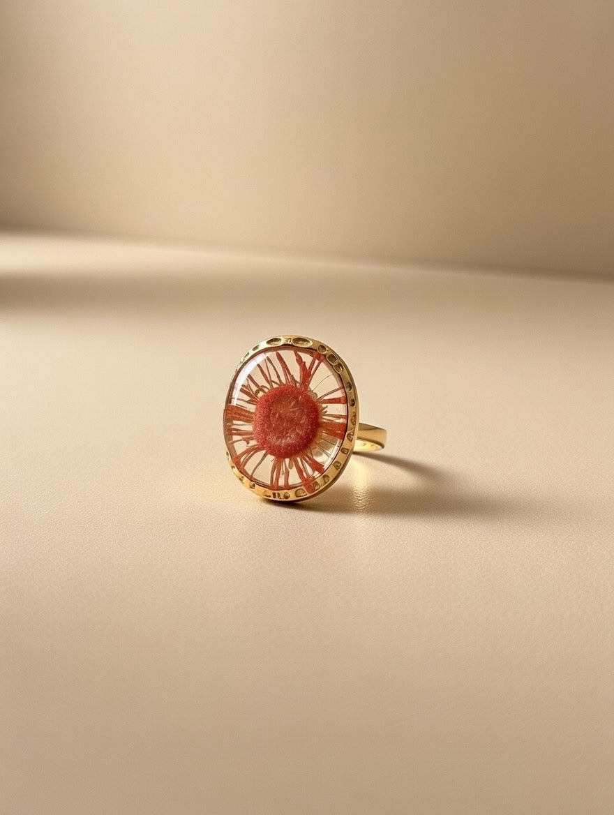 Bloom Grace Adjustable Ring (Real Pressed Flower)