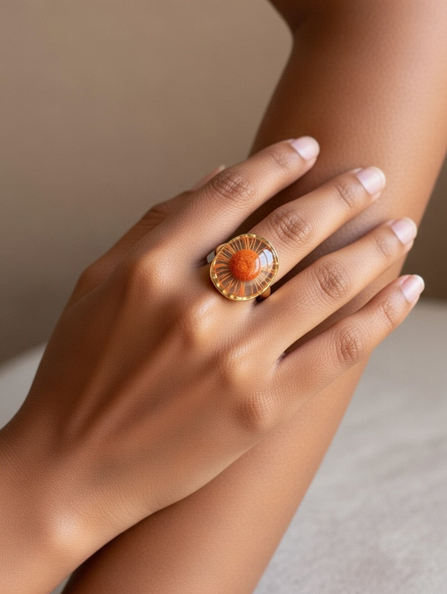 Bloom Grace Adjustable Ring (Real Pressed Flower)