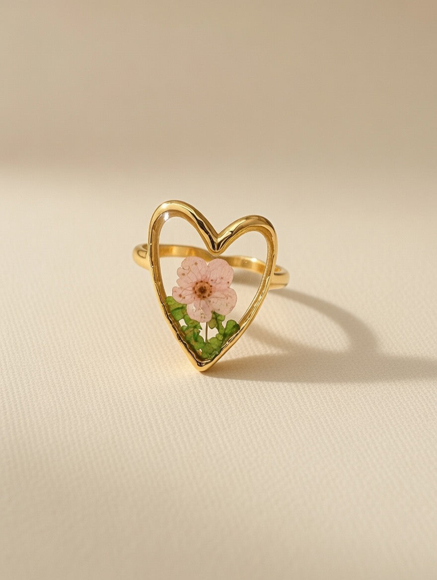 Bloom Grace Adjustable Ring (Real Pressed Flower)