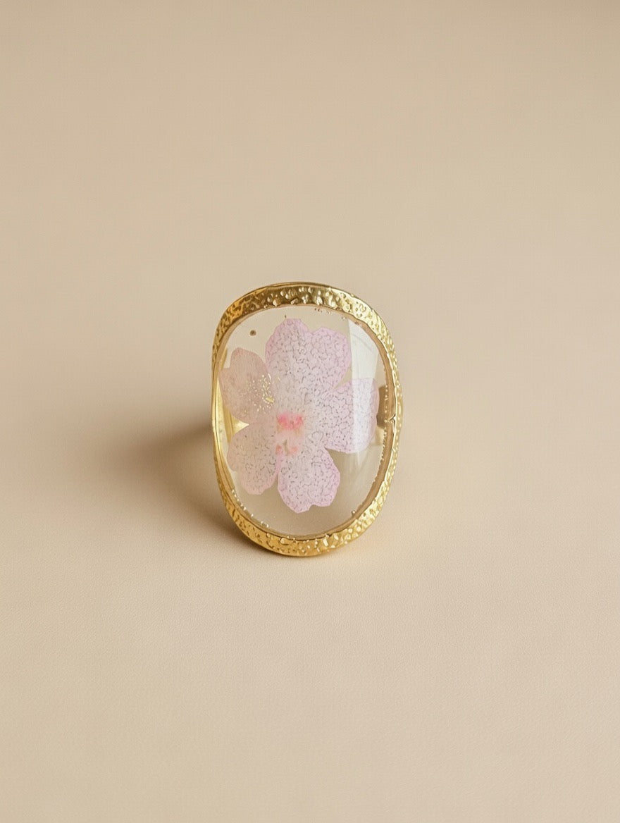 Bloom Grace Adjustable Ring (Real Pressed Flower)