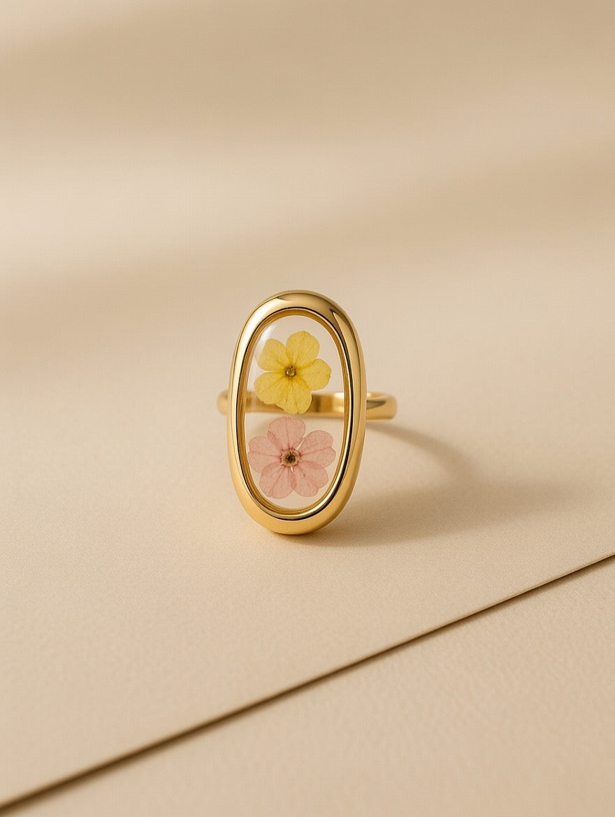 Bloom Grace Adjustable Ring (Real Pressed Flower)
