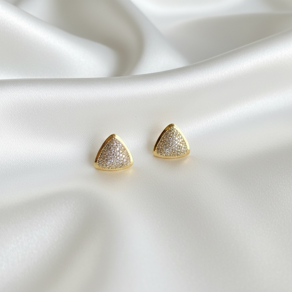 Geo Pavé Triangle Studs