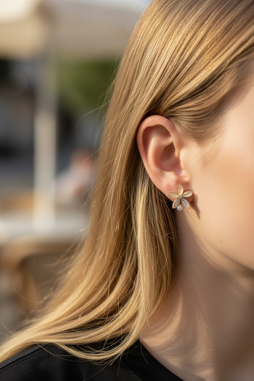 Opal Wing Crystal Petal Studs