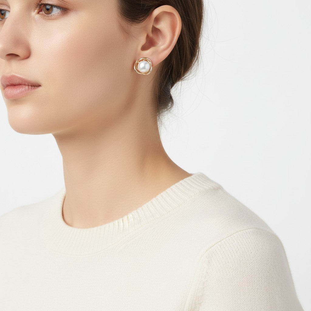 Aurelia Pearl Swirl Studs