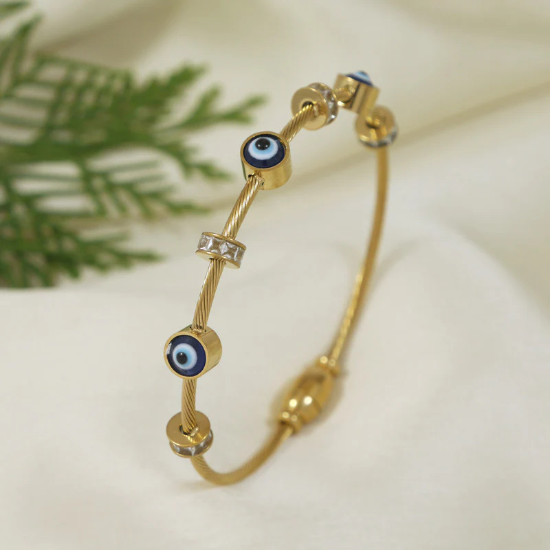 Evil Eye Cable Bangle