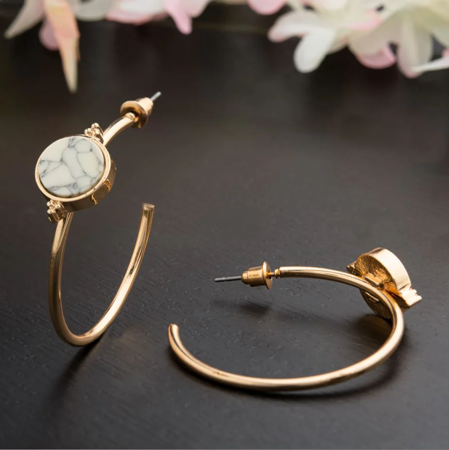 Luna Stone Hoops