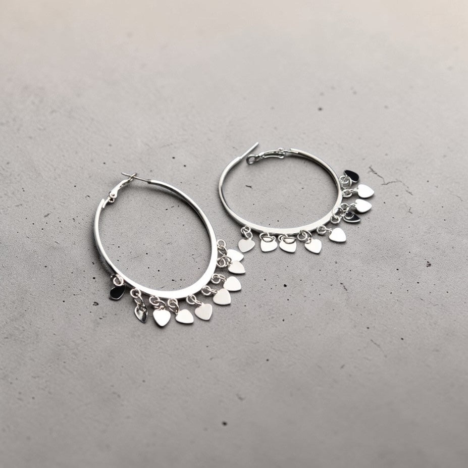 Amora Charm Hoops