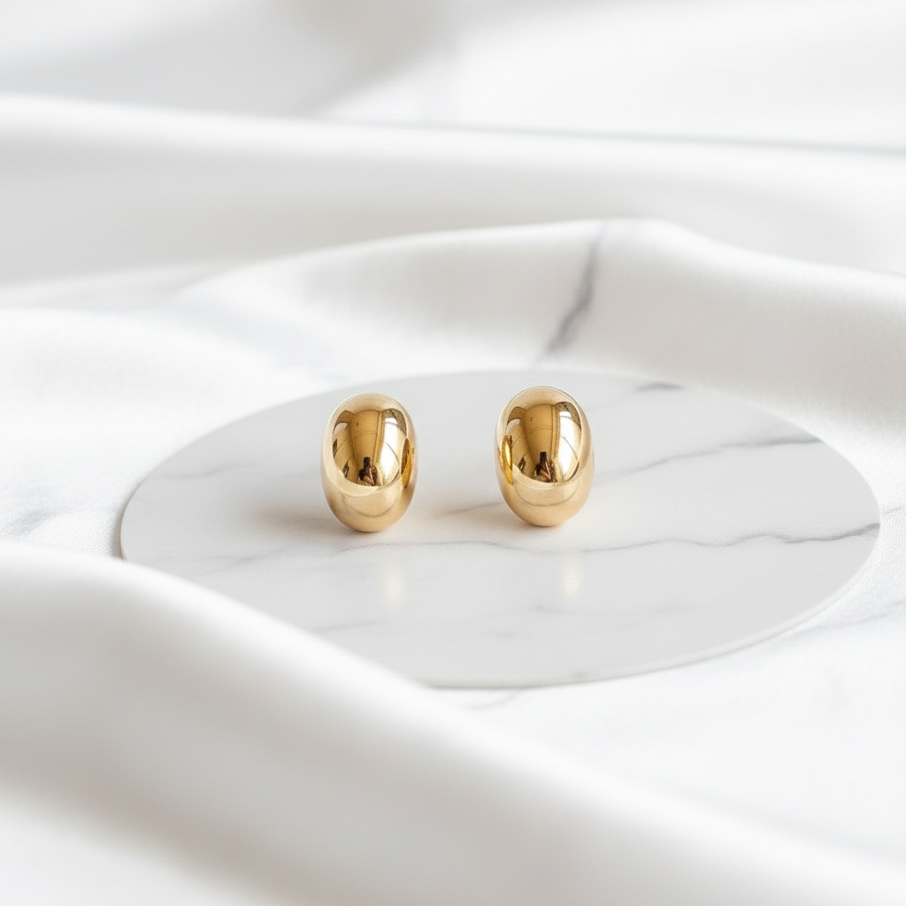 Dome Drop Gold Studs