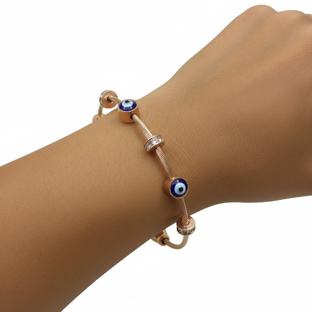 Evil Eye Cable Bangle