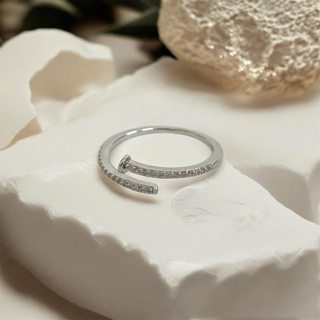 Sleek Pavé Nail Wrap Ring
