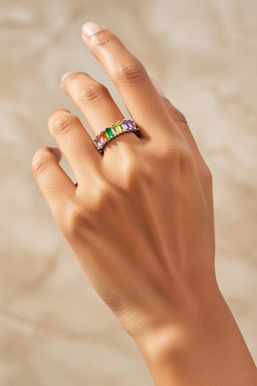 Rainbow Radiance Adjustable Ring