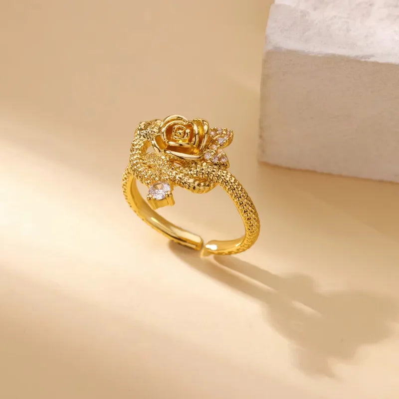 Rose Radiance Adjustable Ring (Anti-Tarnish)