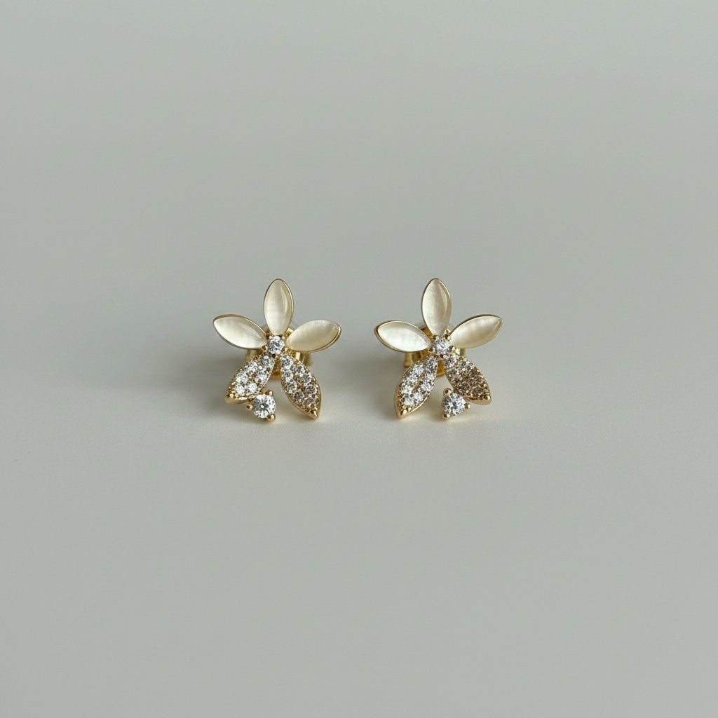 Opal Wing Crystal Petal Studs