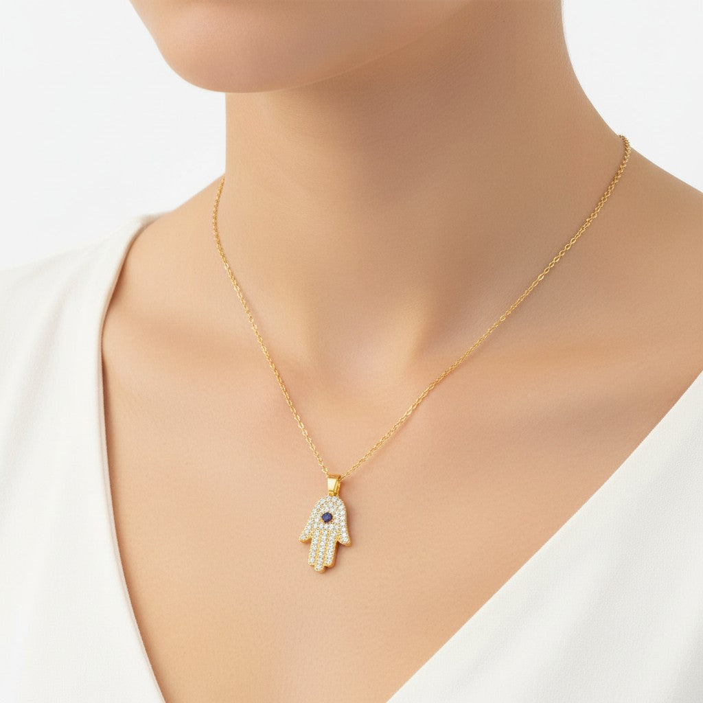 1. Serene Hamsa Necklace