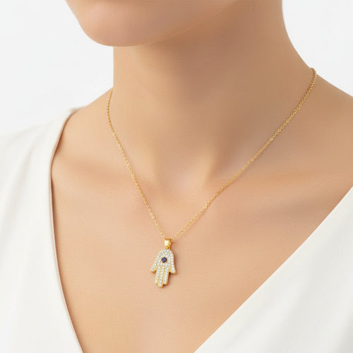 1. Serene Hamsa Necklace