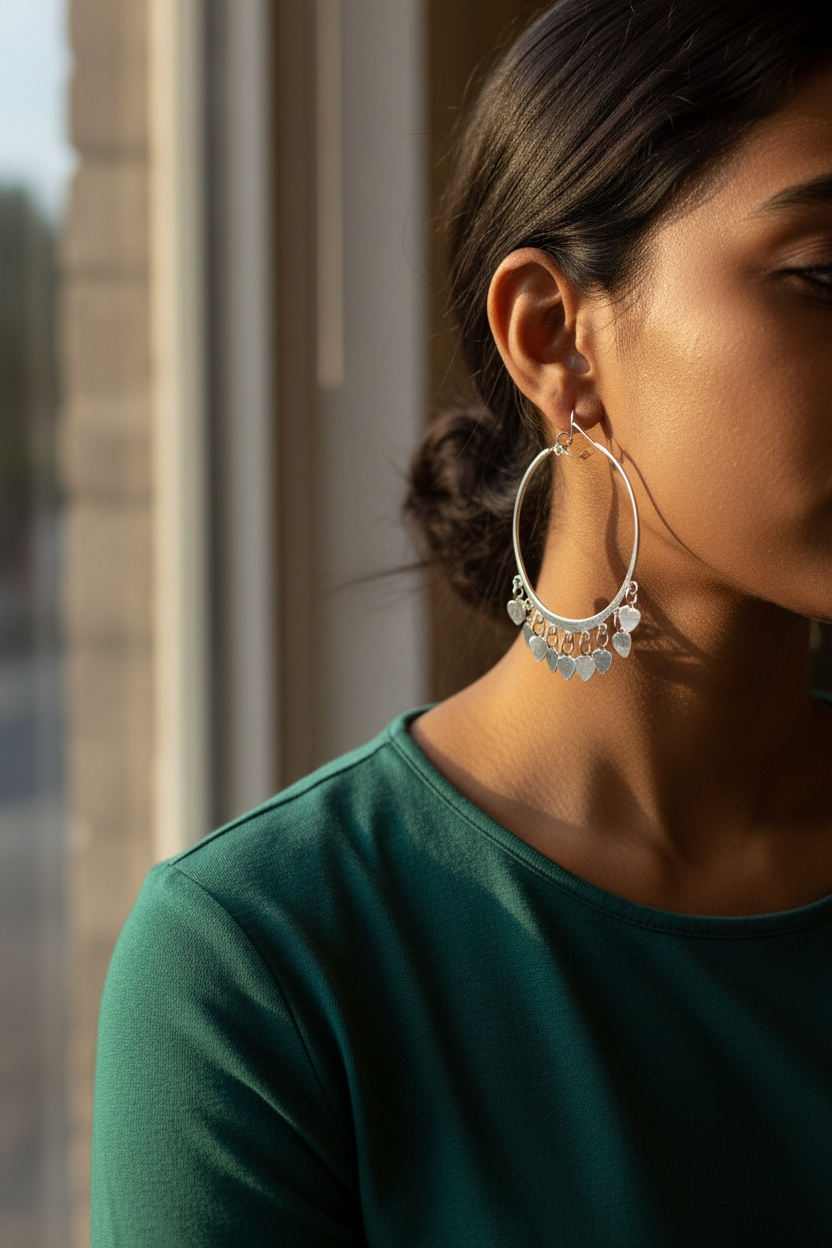 Amora Charm Hoops