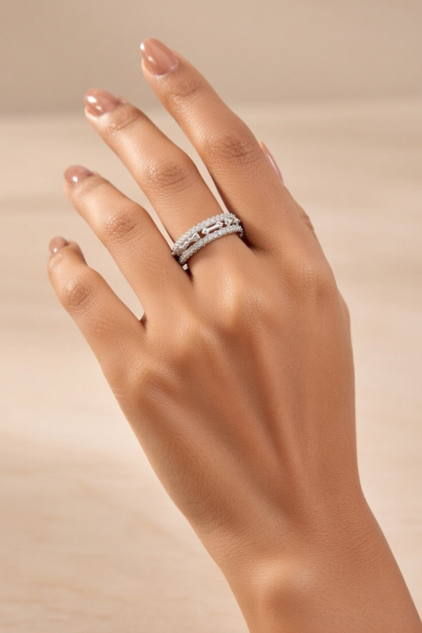 Twin Shine Adjustable Ring (Anti-Tarnish)