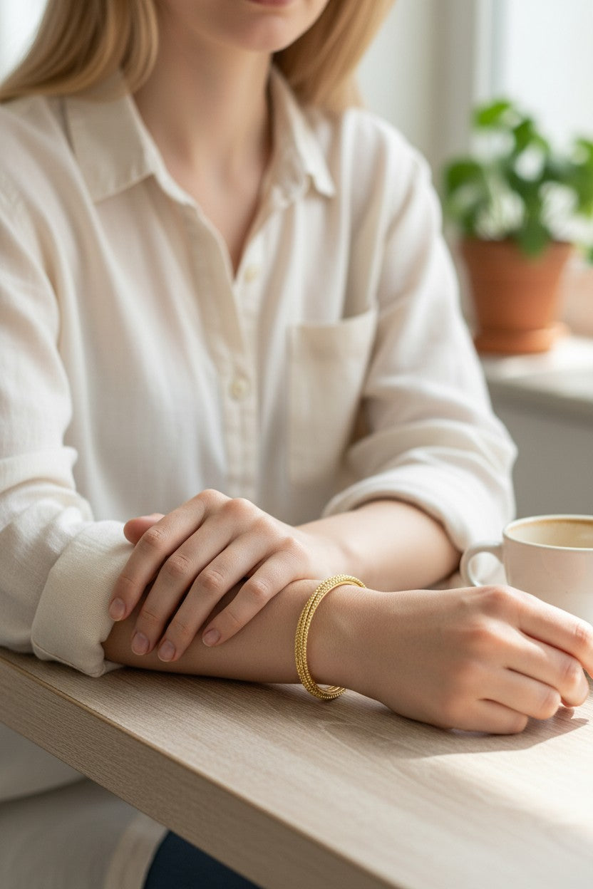 Woven Gold Cuff Bracelet