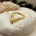 Liquid Gold Chevron Ring (Anti-Tarnish)