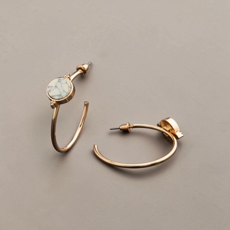 Luna Stone Hoops