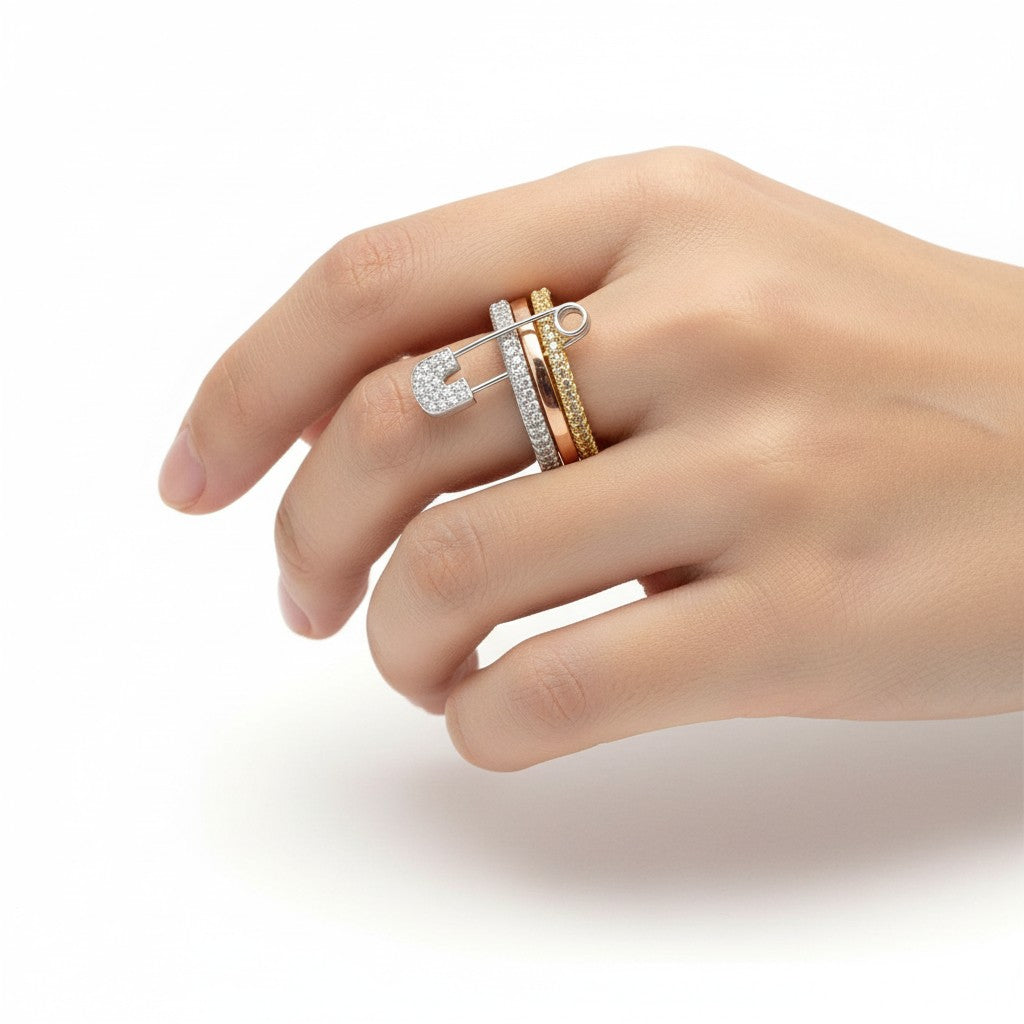 Trinity Luxe Stack Ring