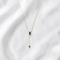 Noir Drop Lariat Necklace