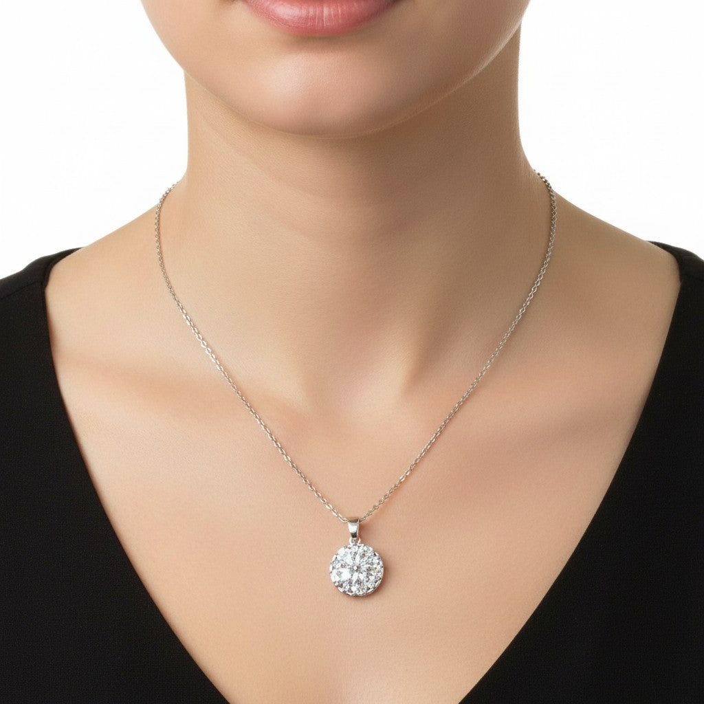 Crystal Cluster Pendant Necklace